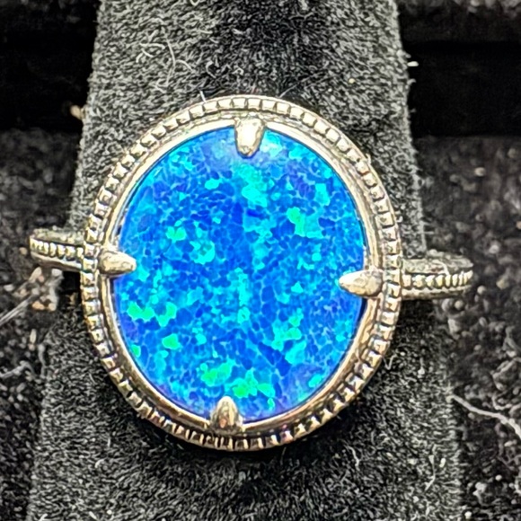 Jewelry - Elegant Blue Opal Silver Ring